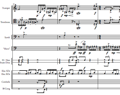 snapshot of score of Son of the Bebop Variations